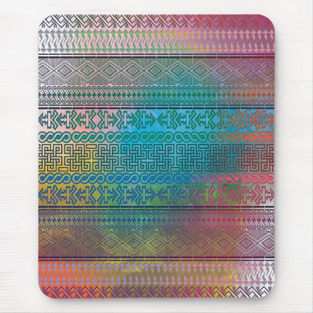 Cooles aztec geometrisches Muster bunt Mousepad (Vorne)