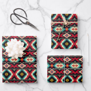 Cooles Aztec Tribal-Muster-Party Geschenkpapier Set