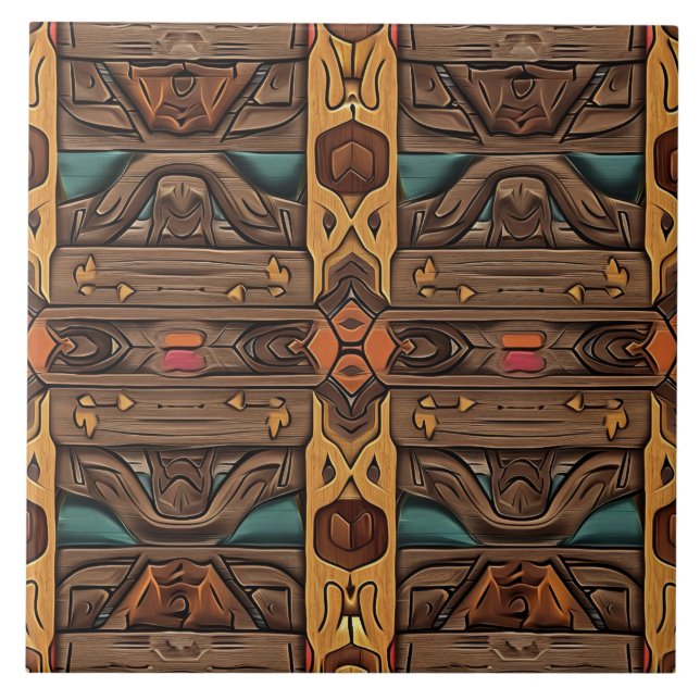 Cooles Aztekenholz Fliese (Vorderseite)