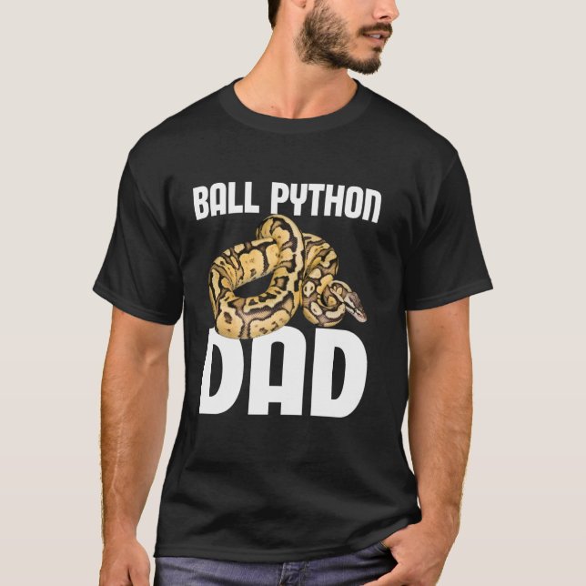 Cooles Ball Python Design Vater Men Schlange Lover T-Shirt (Vorderseite)