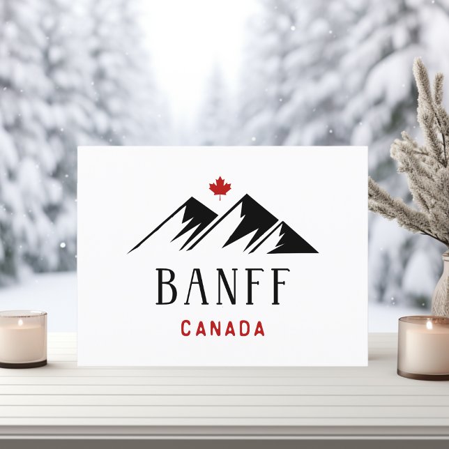 Cooles Banff Canada Mountains Ahornleaf Light Colo Postkarte (Von Creator hochgeladen)
