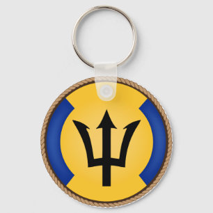 Cooles Barbados-Flag-Siegel Schlüsselanhänger