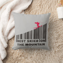 Cooles Barcode Design Bester Skifahrer auf dem Ber Kissen