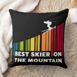Cooles Barcode Design Bester Skifahrer auf dem Ber Kissen