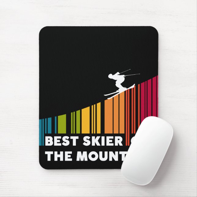 Cooles Barcode Design Bester Skifahrer auf dem Ber Mousepad (Mit Mouse)