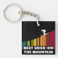 Cooles Barcode Design Bester Skifahrer auf dem Ber