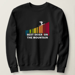 Cooles Barcode Design Bester Skifahrer auf dem Ber Sweatshirt
