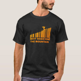 Cooles Barcode Design Bester Skifahrer auf dem Ber T-Shirt