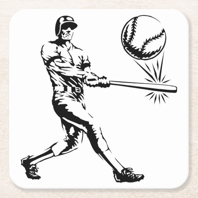 Cooles Baseball Player Untersetzer Set (Vorderseite)