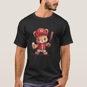Cooles Baseball Sport Teddy Bären Kostüm für Junge T-Shirt