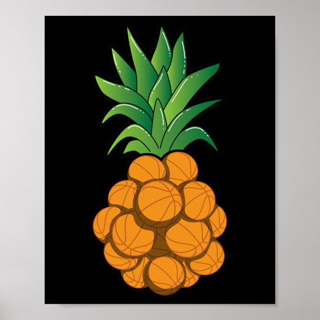 Cooles Basketball-Ananas-Design - Grafik Poster (Vorne)