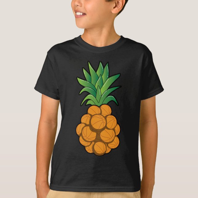 Cooles Basketball-Ananas-Design - Grafik T-Shirt (Vorderseite)