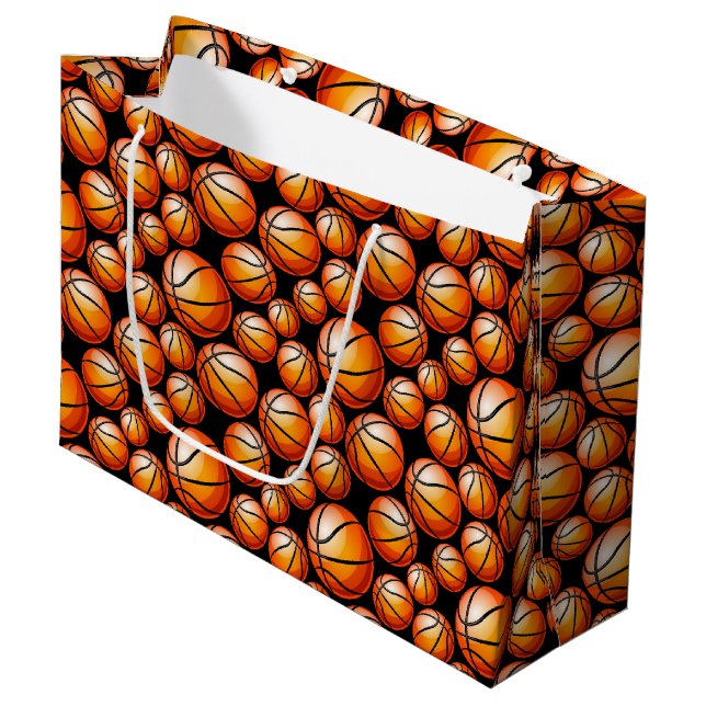 Cooles Basketball-Party Große Geschenktüte (Vorderseite Schrägansicht)