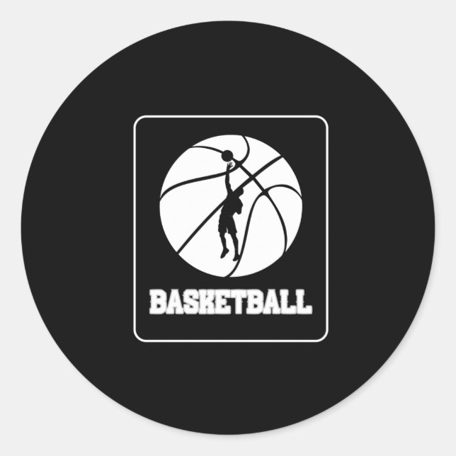 Cooles Basketball-Player-Logo (2) Runder Aufkleber (Vorderseite)