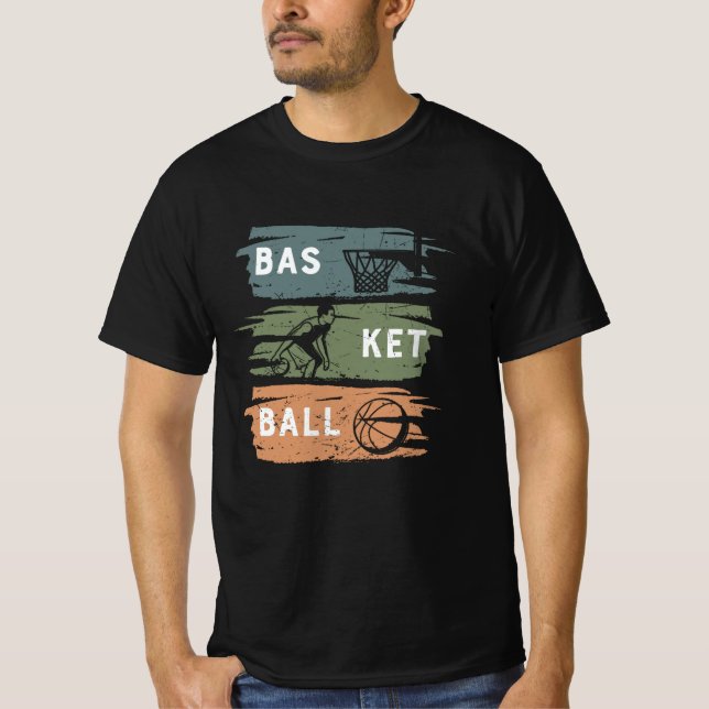 Cooles Basketballdesign in 3 Farben T-Shirt (Vorderseite)