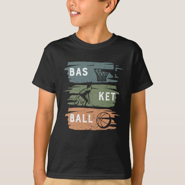Cooles Basketballdesign in 3 Farben T-Shirt (Vorderseite)