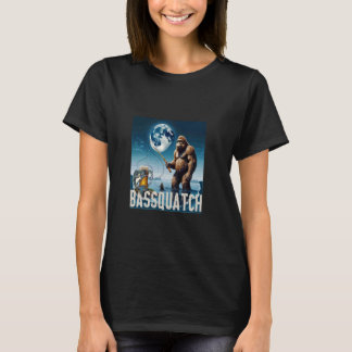 Cooles Bassfischen und Bassquatsch Mondlicht Adven T-Shirt