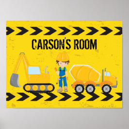 Cooles Baufahrzeug Kid Custom Boys Room Poster