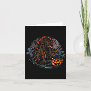 Cooles Beängstigendes Werewolf Halloween Thema Karte