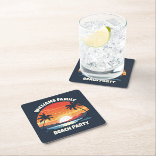 Cooles, benutzerdefiniertes Sonnenaufgang Palmen B Rechteckiger Pappuntersetzer