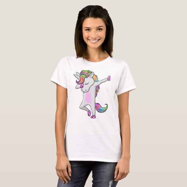 Cooles betupfendes Unicorn-Shirt T-Shirt (Vorne ganz)