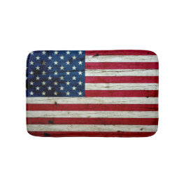 Cooles beunruhigtes amerikanische Flaggen-Holz Badematte