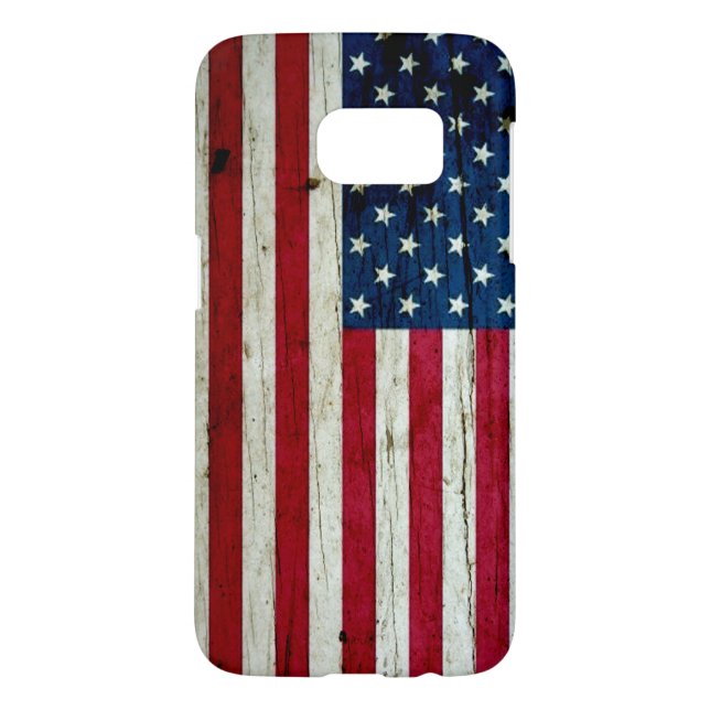 Cooles beunruhigtes amerikanische Flaggen-Holz Case-Mate Samsung Galaxy Hülle (Rückseite)