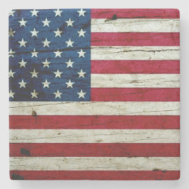 Cooles beunruhigtes amerikanische Flaggen-Holz Steinuntersetzer