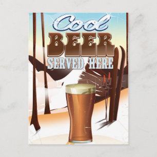 Cooles Bier Hier Vintages Innenposter serviert Postkarte