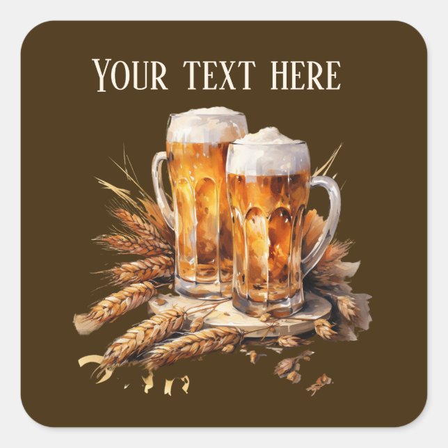 Cooles Bier Quadratischer Aufkleber (Vorderseite)
