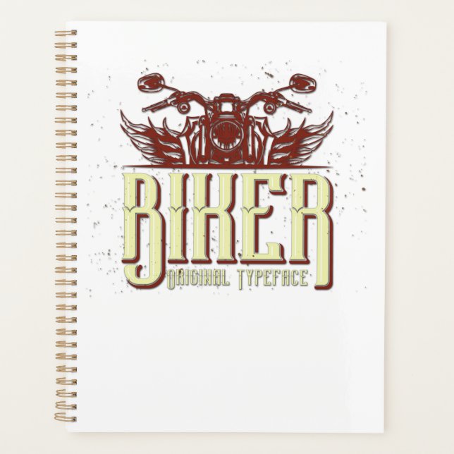 Cooles Bikerdesign - Originalschrift Planer (Vorderseite)