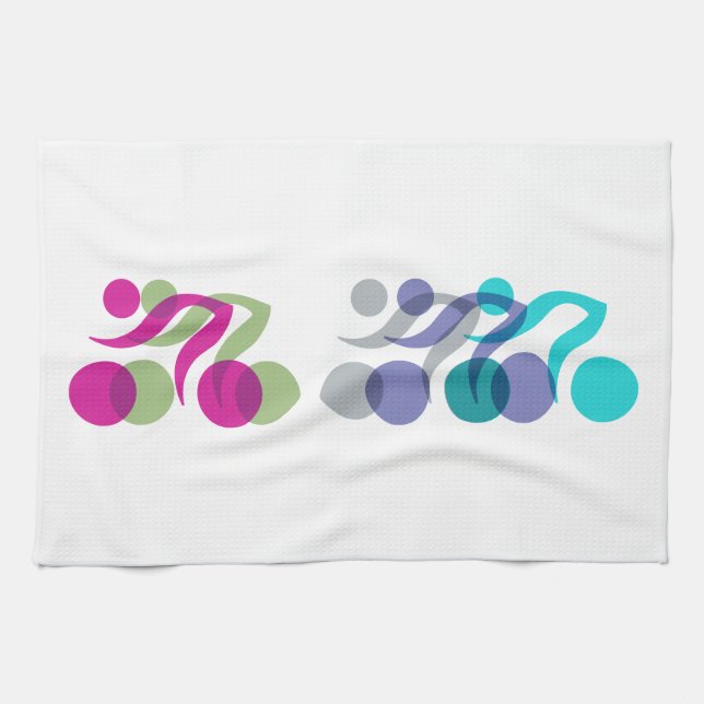 Cooles Bikerlogo Küchentuch (Horizontal)