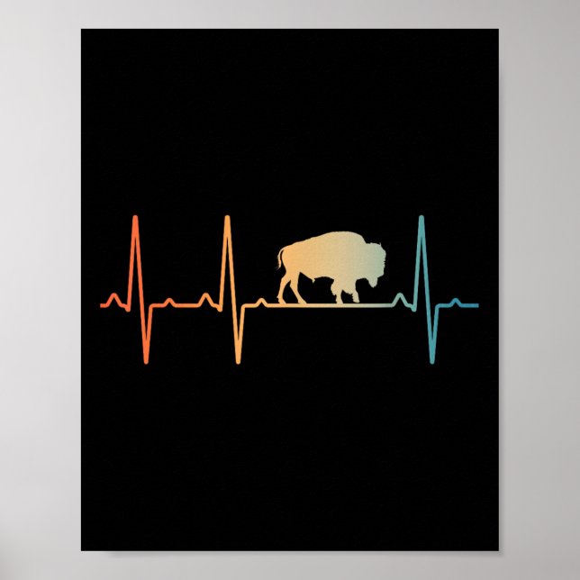Cooles Bison Design Männer Frauen Kinder Buffalo B Poster (Vorne)