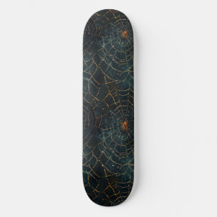 Cooles Black and Gold Spiding Web Design Skateboar Skateboard