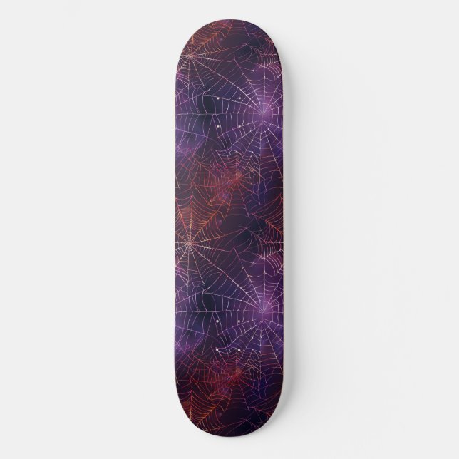 Cooles Black Lila Red Spione Web Design Skateboard (Vorderseite)
