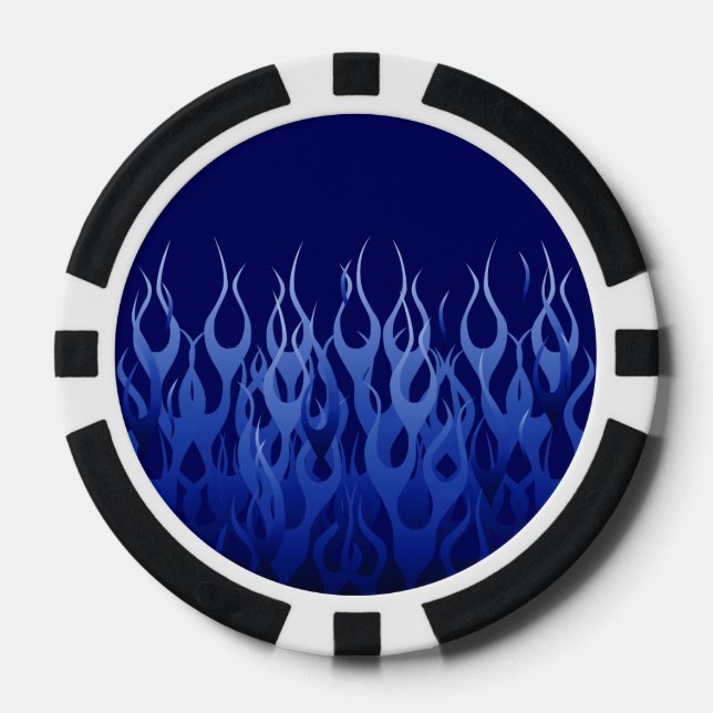 Cooles Blau auf dem Blau, das Flammen läuft Pokerchips (Vorderseite)