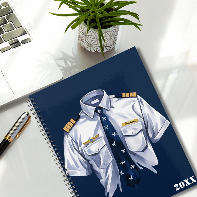 Cooles Blau-Pilotprogramm Shirt & Name-Tag,kundens Planer (Von Creator hochgeladen)