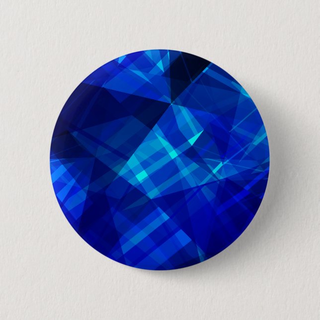 Cooles blaues Eis-geometrisches Muster Button (Vorderseite)
