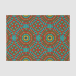 Cooles blaues gelbes Retro geometrisches Ethnic Tr Seidenpapier
