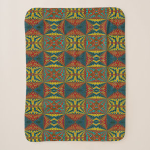 Cooles blaues gelbes Retro geometrisches Ethnic Tr Sherpadecke