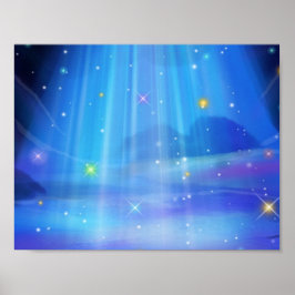 cooles blaues, magisches Lichtplakat Poster