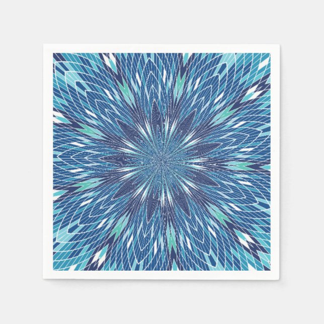 Cooles blaues Musterpapier Napkins Serviette (Vorderseite)