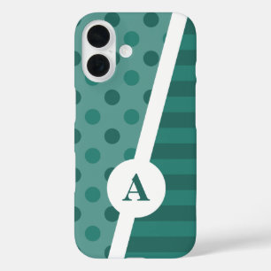 Cooles blaues Polka-Dot- und Streifenmuster iPhone 16 Hülle