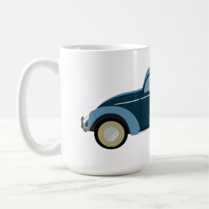 cooles blaues Retro-Auto mit Schrammen Kaffeetasse