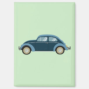 cooles blaues Retro-Auto mit Schrammen Magnet