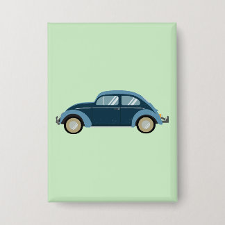 cooles blaues Retroauto mit Manschetten Button