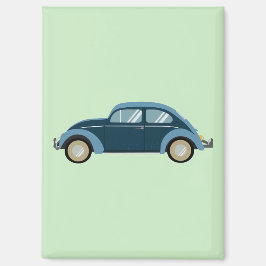 cooles blaues Retroauto mit Manschetten Magnet