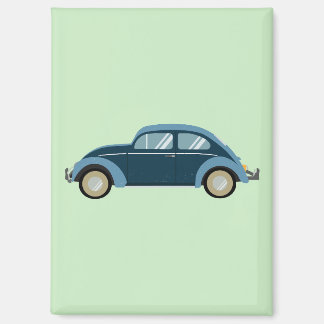 cooles blaues Retroauto mit Manschetten Magnet