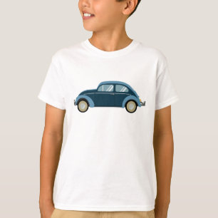 cooles blaues Retroauto mit Manschetten T-Shirt
