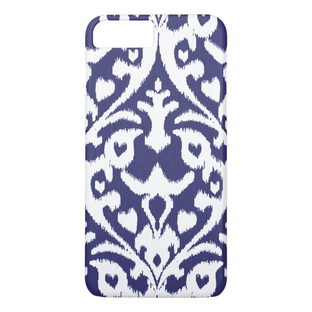 Cooles blaues und weißes ikat Stammes- Muster Case-Mate iPhone Hülle (Rückseite)